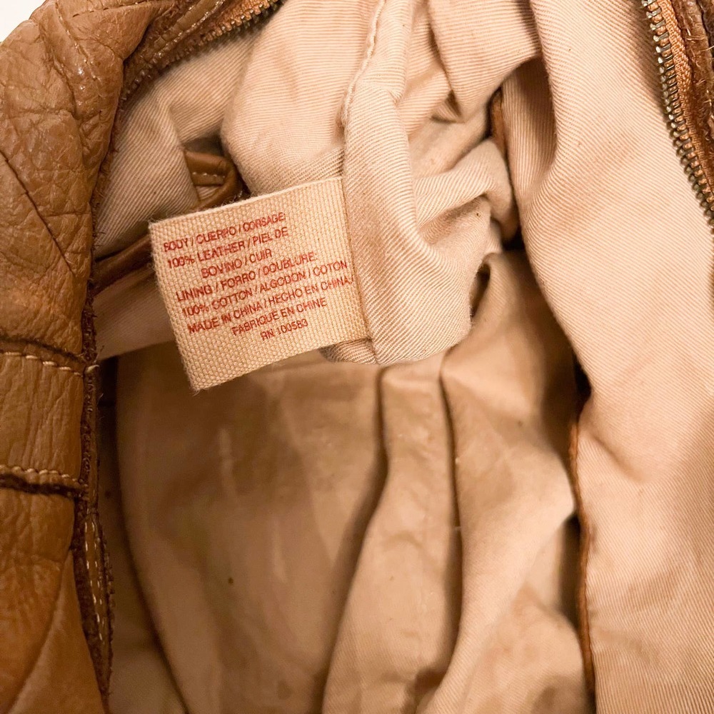 Lucky Brand Y2K Vintage 2000s Chevron Leather Tan Handbag Strap - Picture 6 of 16